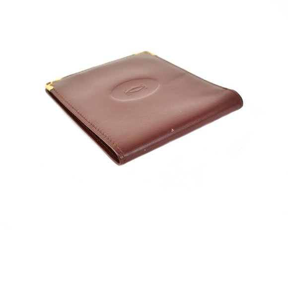 CARTIER: Burgundy, Leather Double C Logo Wallet pr - Picture 4 of 10